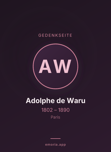 Gedenkportrait von Adolphe de Waru