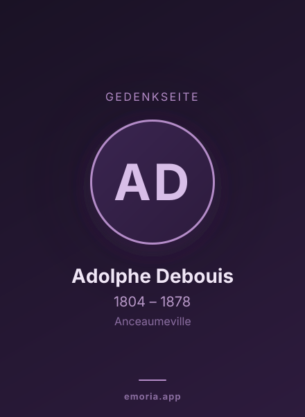 Gedenkportrait von Adolphe Debouis