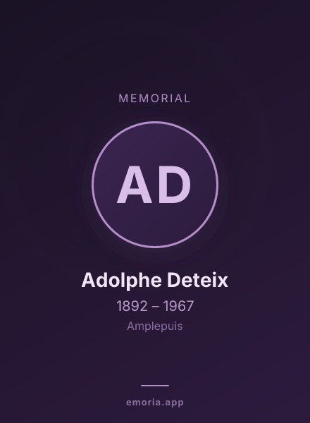 Memorial portrait of Adolphe Deteix