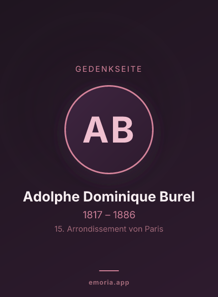 Gedenkportrait von Adolphe Dominique Burel