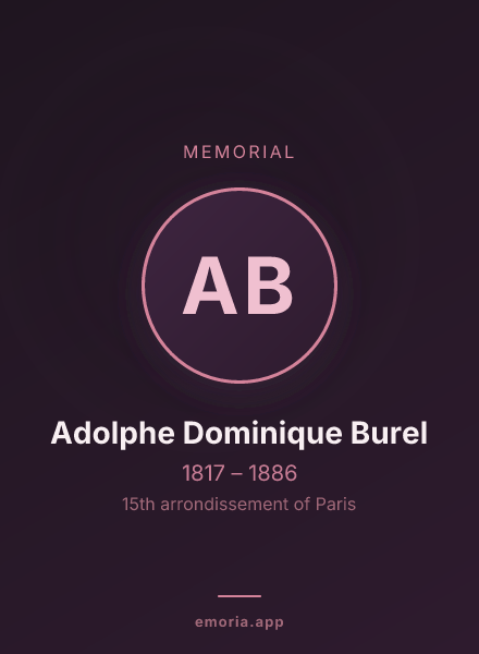 Memorial portrait of Adolphe Dominique Burel