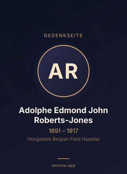 Gedenkportrait von Adolphe Edmond John Roberts-Jones