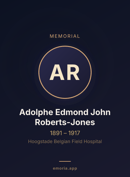 Memorial portrait of Adolphe Edmond John Roberts-Jones