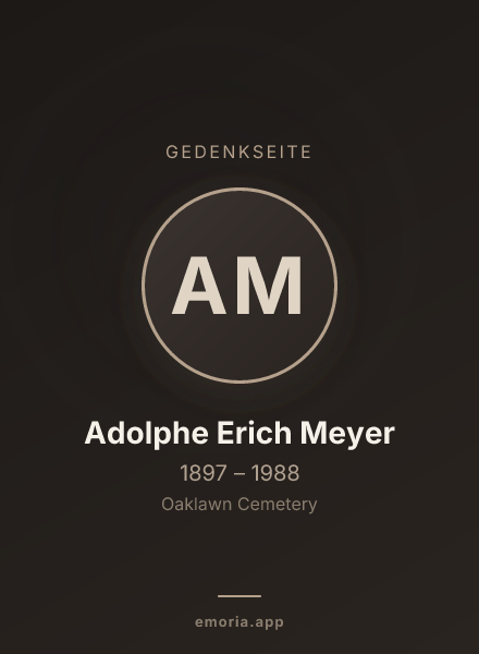 Gedenkportrait von Adolphe Erich Meyer
