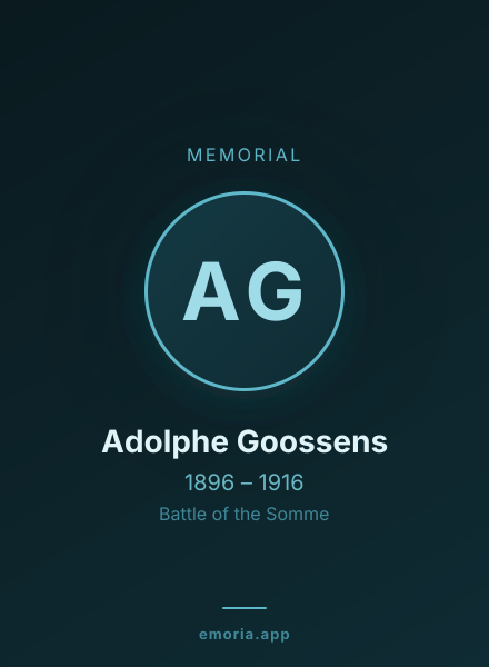 Memorial portrait of Adolphe Goossens