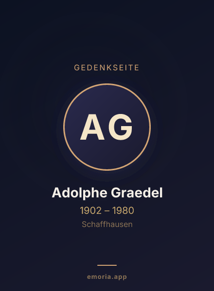 Gedenkportrait von Adolphe Graedel