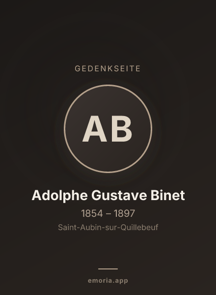 Gedenkportrait von Adolphe Gustave Binet