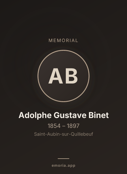 Memorial portrait of Adolphe Gustave Binet