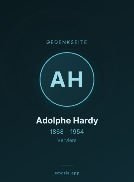 Gedenkportrait von Adolphe Hardy