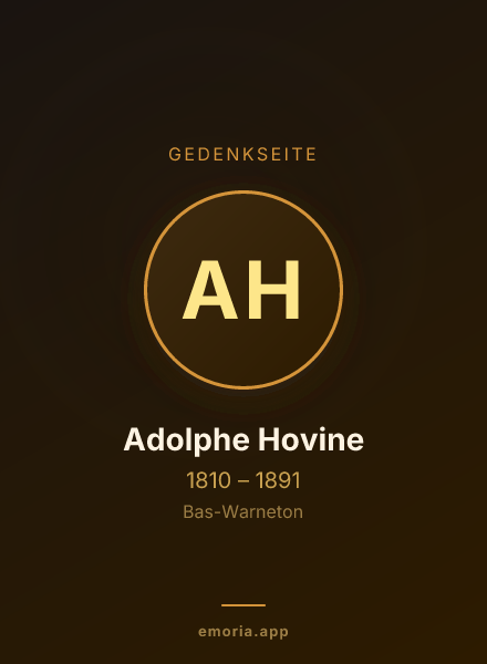 Gedenkportrait von Adolphe Hovine