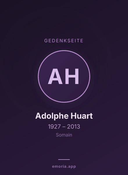 Gedenkportrait von Adolphe Huart