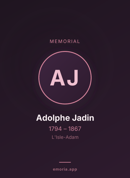 Memorial portrait of Adolphe Jadin