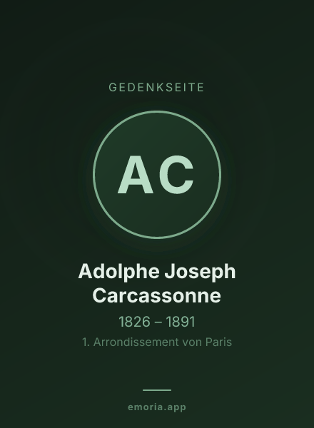 Gedenkportrait von Adolphe Joseph Carcassonne