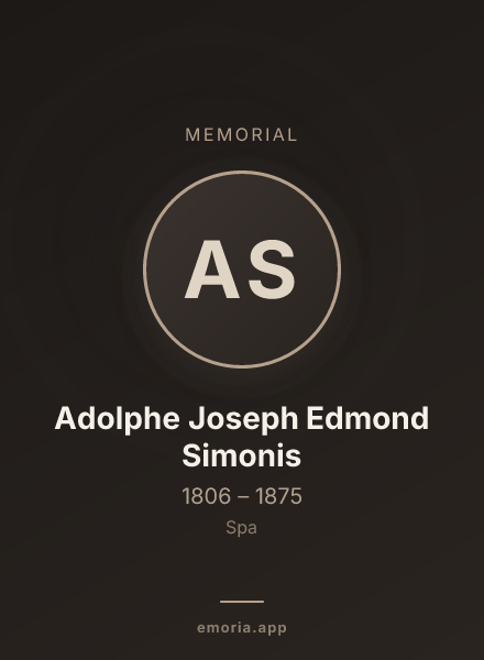Memorial portrait of Adolphe Joseph Edmond Simonis