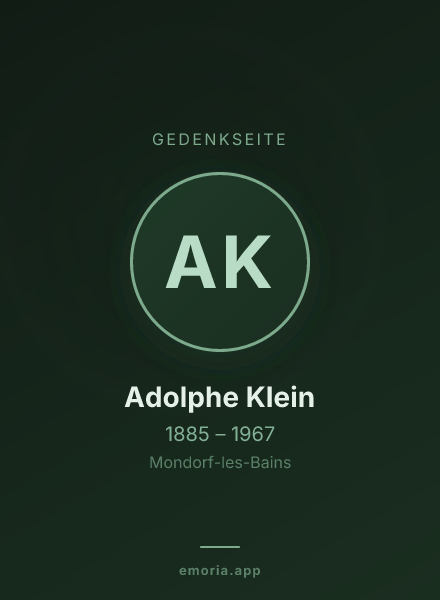 Gedenkportrait von Adolphe Klein