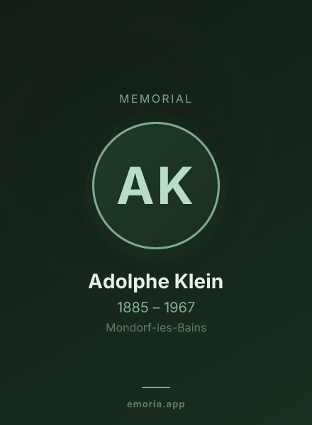 Memorial portrait of Adolphe Klein