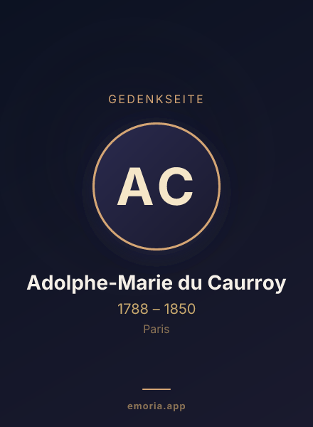 Gedenkportrait von Adolphe-Marie du Caurroy