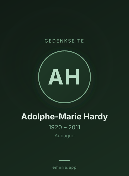 Gedenkportrait von Adolphe-Marie Hardy