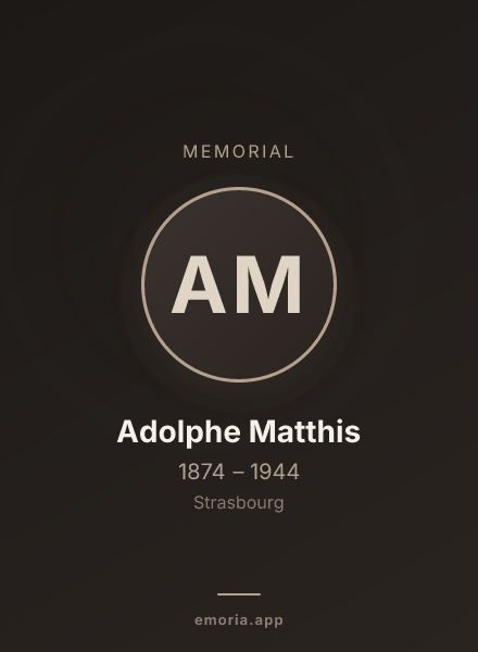 Memorial portrait of Adolphe Matthis