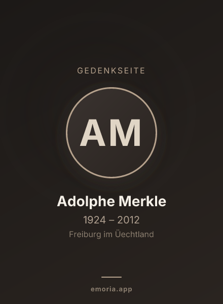 Gedenkportrait von Adolphe Merkle