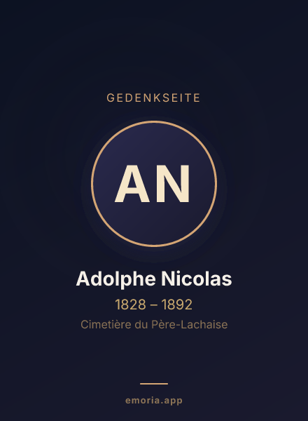 Gedenkportrait von Adolphe Nicolas