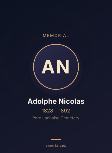 Memorial portrait of Adolphe Nicolas