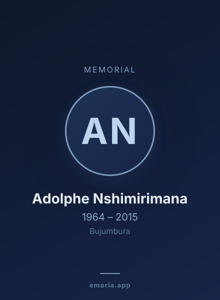 Memorial portrait of Adolphe Nshimirimana