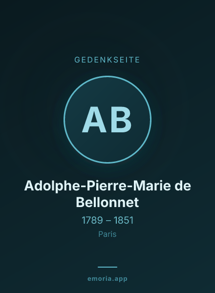 Gedenkportrait von Adolphe-Pierre-Marie de Bellonnet