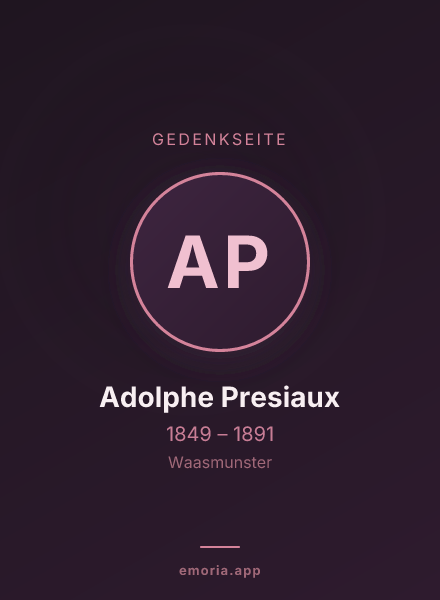 Gedenkportrait von Adolphe Presiaux
