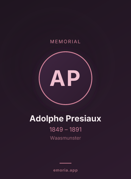 Memorial portrait of Adolphe Presiaux