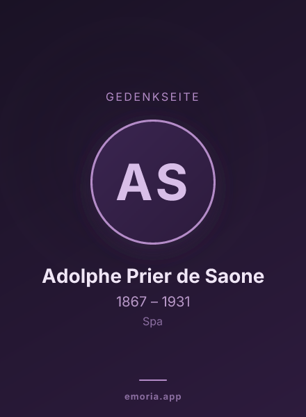 Gedenkportrait von Adolphe Prier de Saone