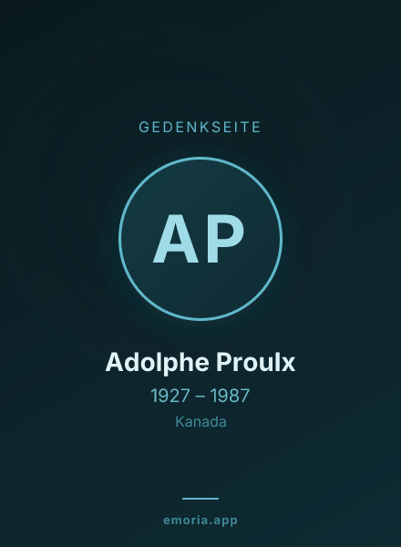 Gedenkportrait von Adolphe Proulx