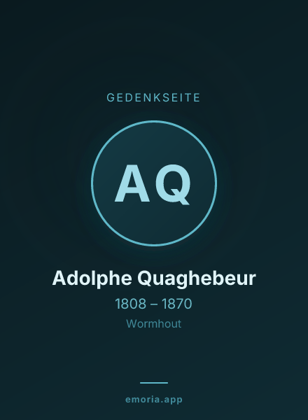 Gedenkportrait von Adolphe Quaghebeur