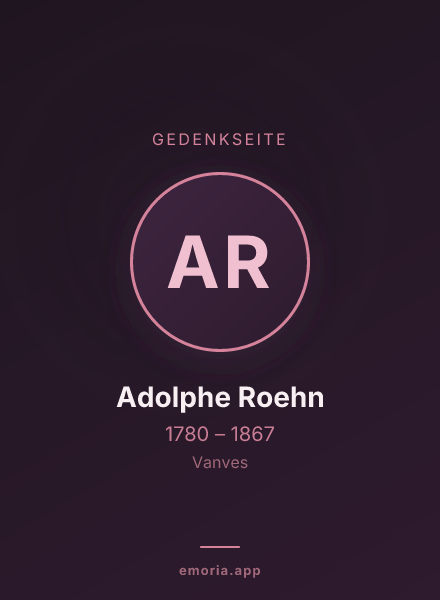 Gedenkportrait von Adolphe Roehn