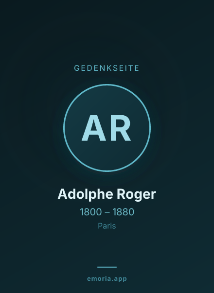 Gedenkportrait von Adolphe Roger