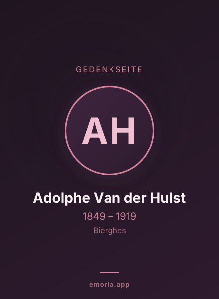 Gedenkportrait von Adolphe Van der Hulst