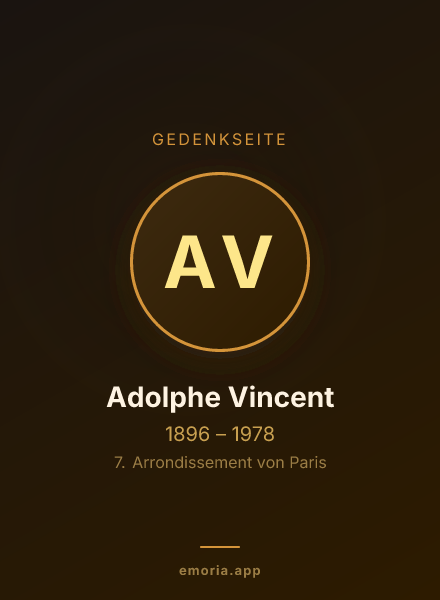 Gedenkportrait von Adolphe Vincent