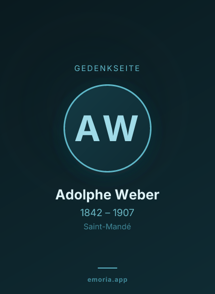 Gedenkportrait von Adolphe Weber