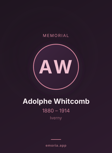 Memorial portrait of Adolphe Whitcomb