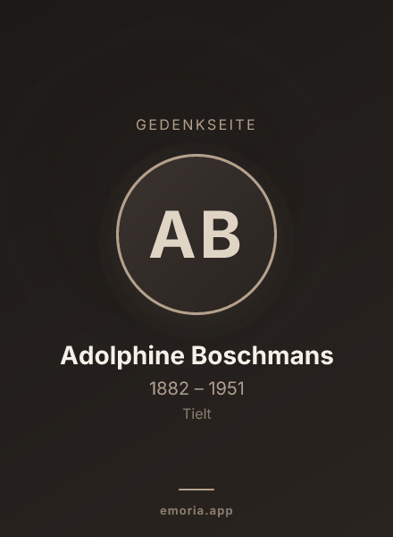 Gedenkportrait von Adolphine Boschmans
