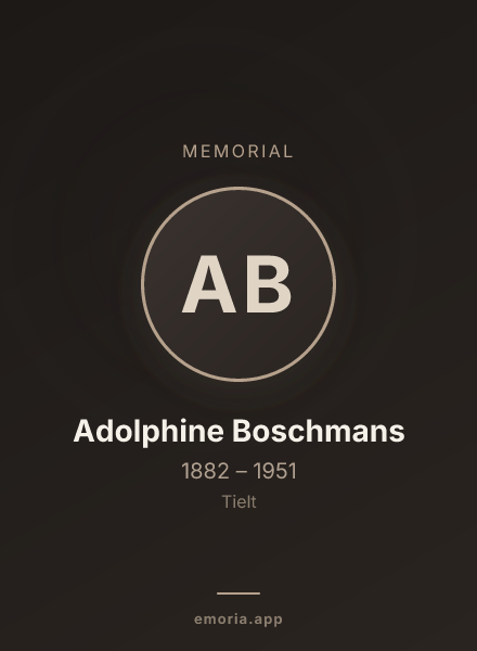 Memorial portrait of Adolphine Boschmans