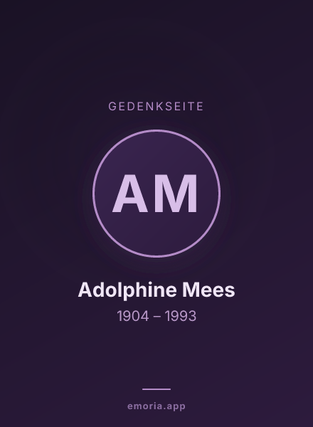 Gedenkportrait von Adolphine Mees