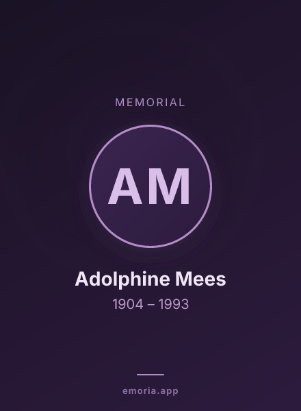 Memorial portrait of Adolphine Mees
