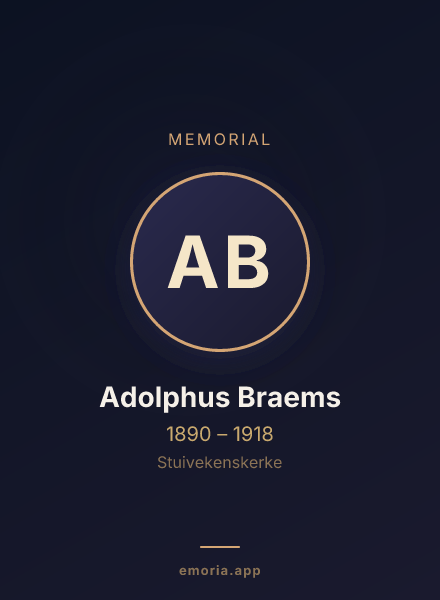 Memorial portrait of Adolphus Braems