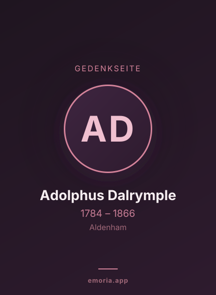 Gedenkportrait von Adolphus Dalrymple