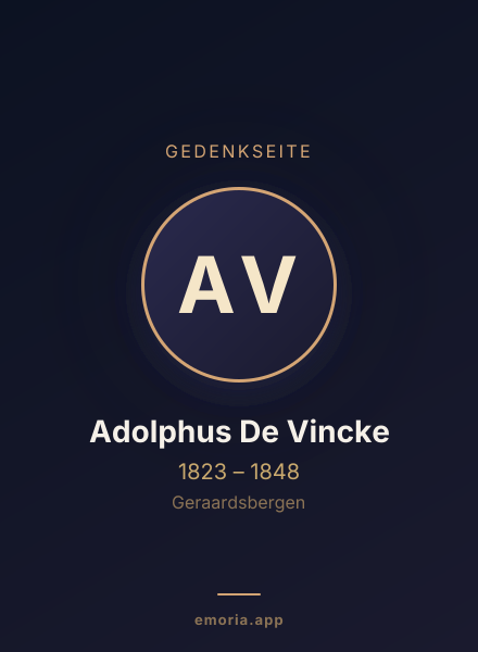 Gedenkportrait von Adolphus De Vincke