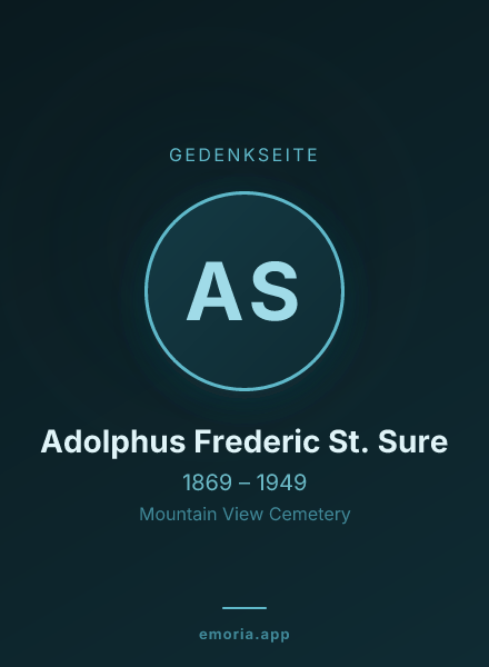 Gedenkportrait von Adolphus Frederic St. Sure