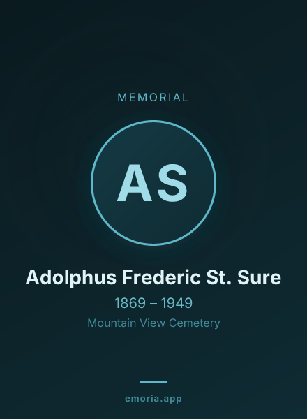 Memorial portrait of Adolphus Frederic St. Sure