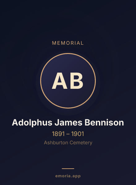 Memorial portrait of Adolphus James Bennison