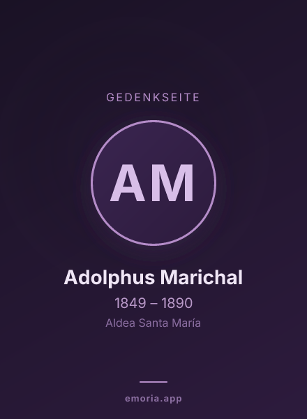 Gedenkportrait von Adolphus Marichal